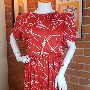 🔴⚡ Vintage 1980s Lady Darian Dress – Bold, Bright & Unapologetically Fun ⚡🔴